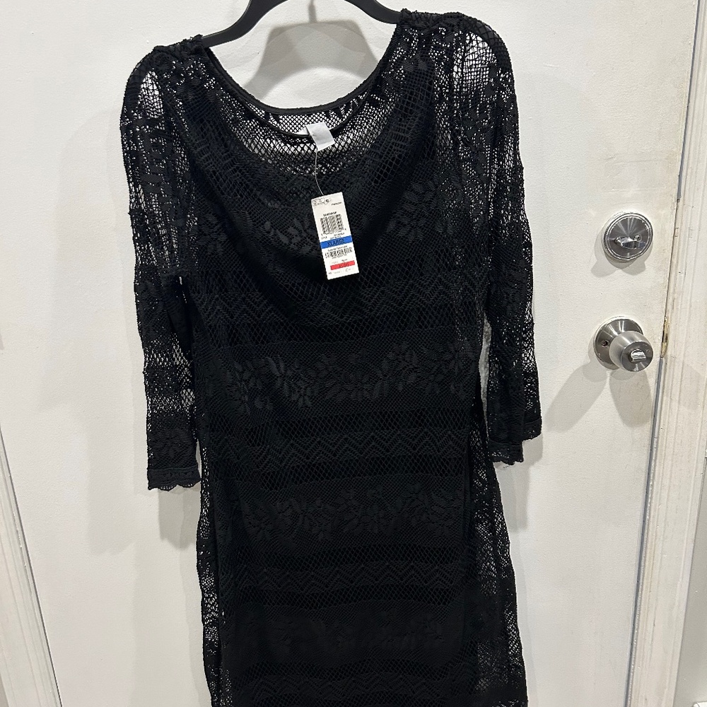 Bar III XL Deep Black Lacy Dress w/Lining. Size XL NWT from Macys.